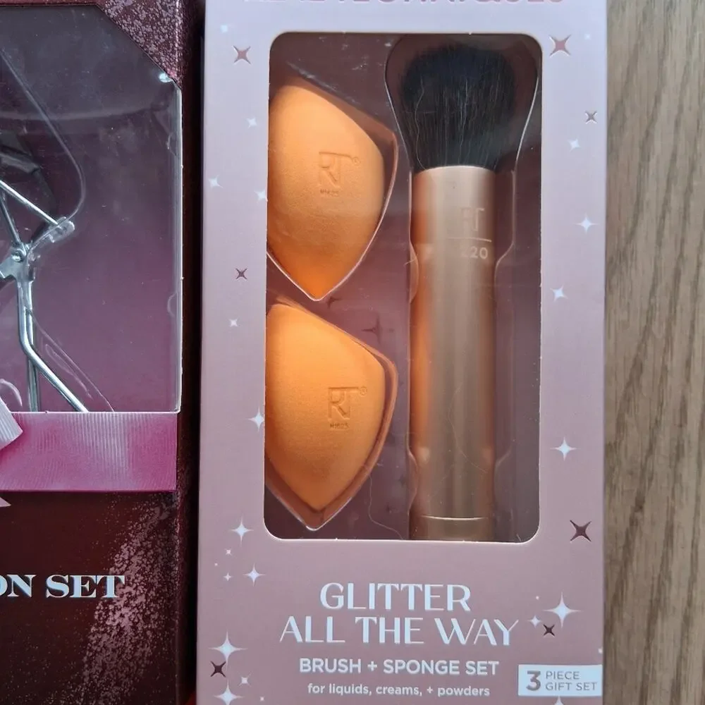 NWT Real Techniques Lash & Brow, Brush And Makeup Sponge Set Of 3